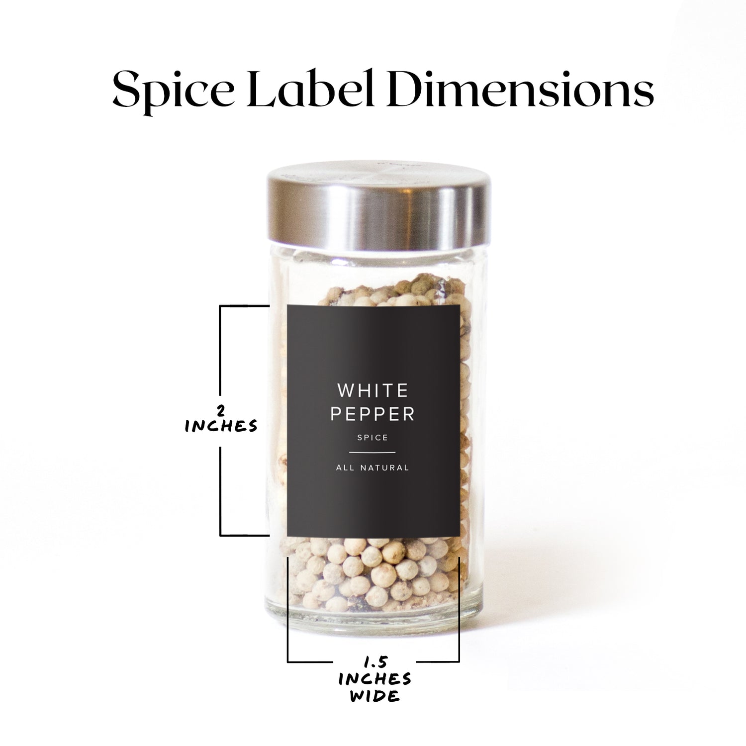 Black minimalist Spice Jar Labels