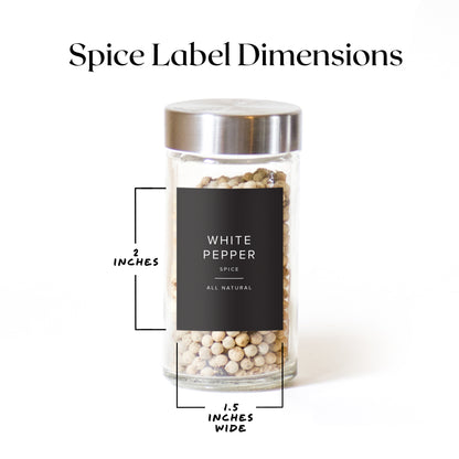 Black minimalist Spice Jar Labels