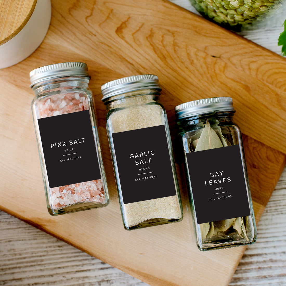 Black minimalist Spice Jar Labels