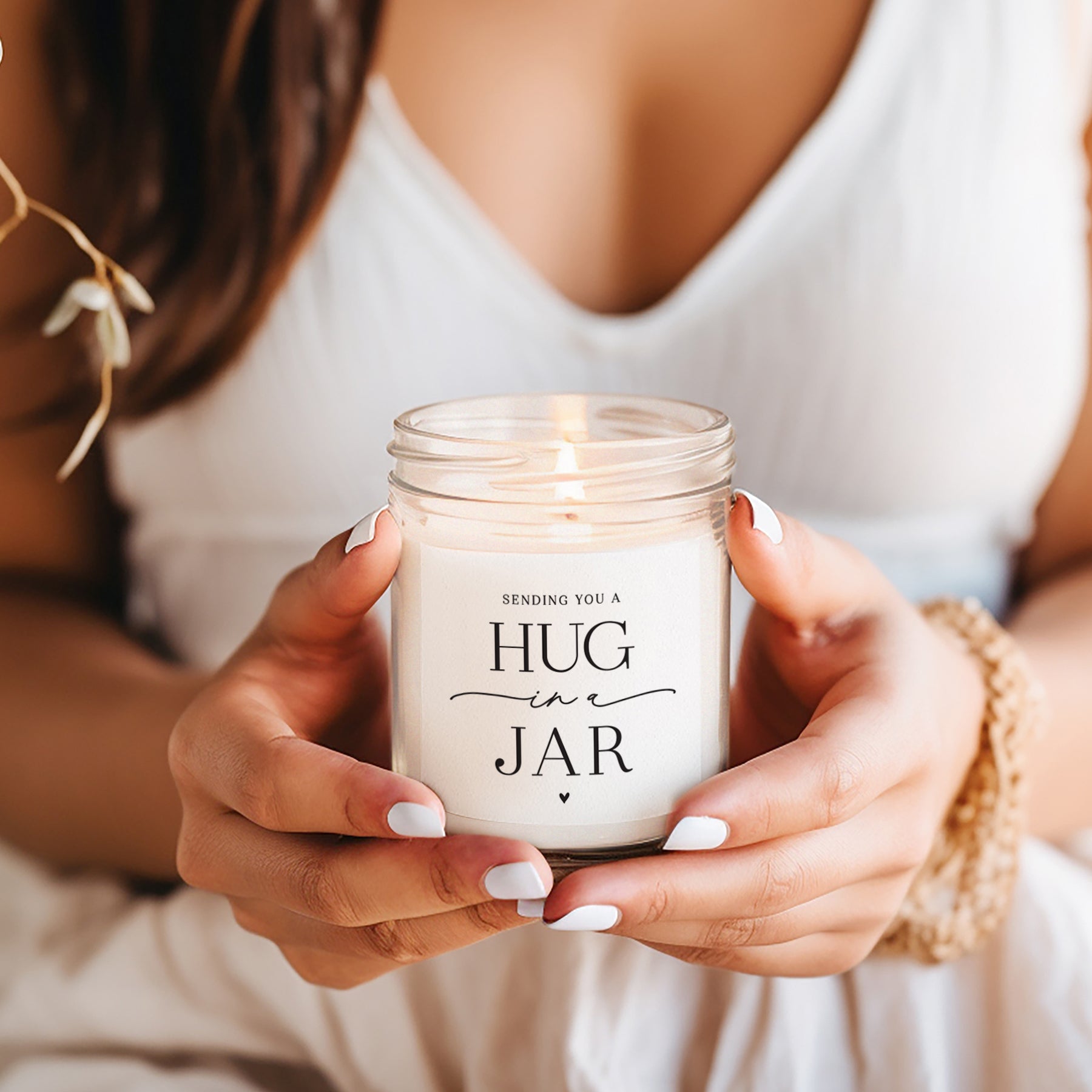 Classic Hug in a Jar Frosted Candle