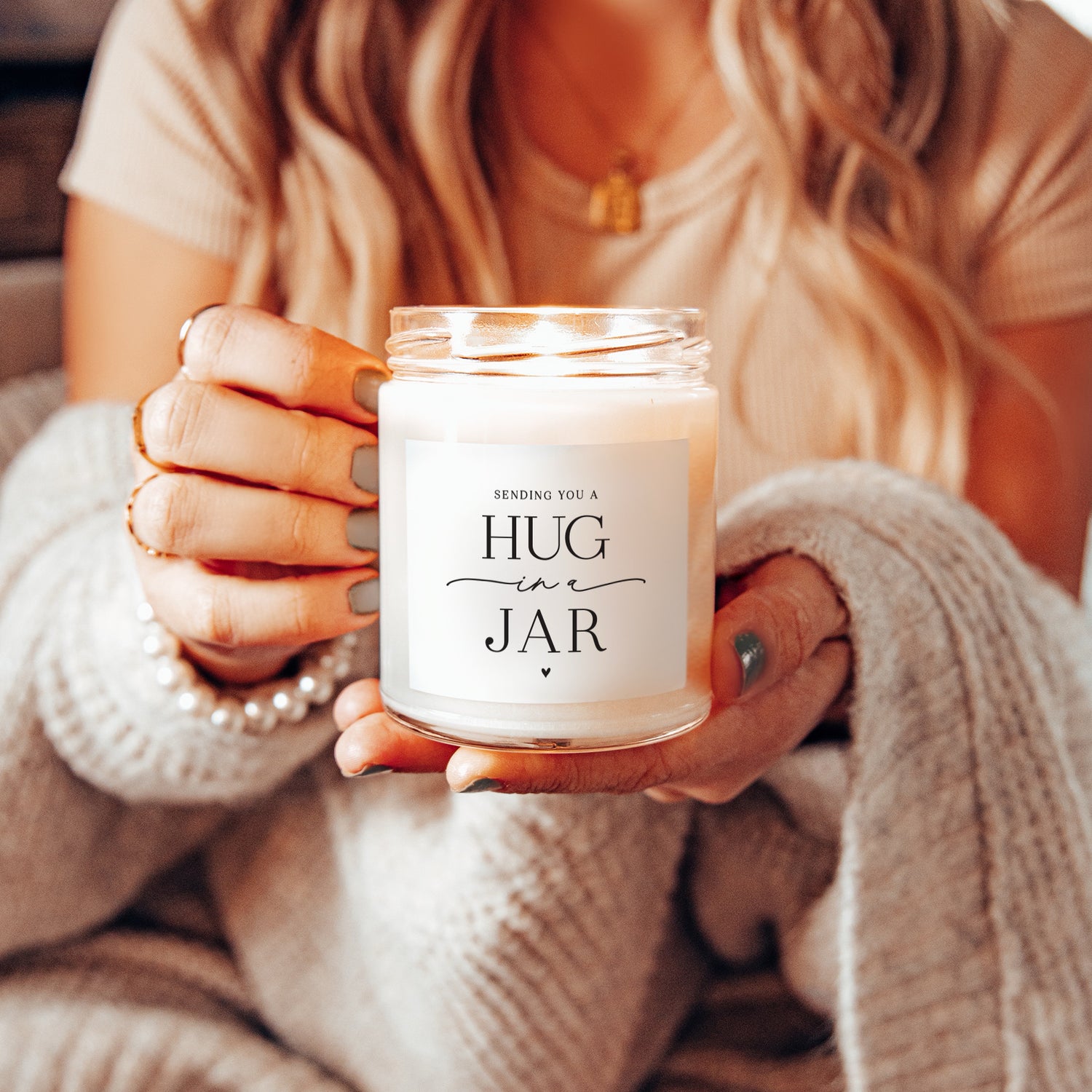 Classic Hug in a Jar Frosted Candle