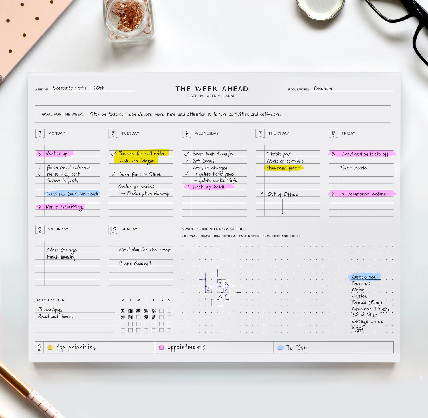 Essential Weekly Planner