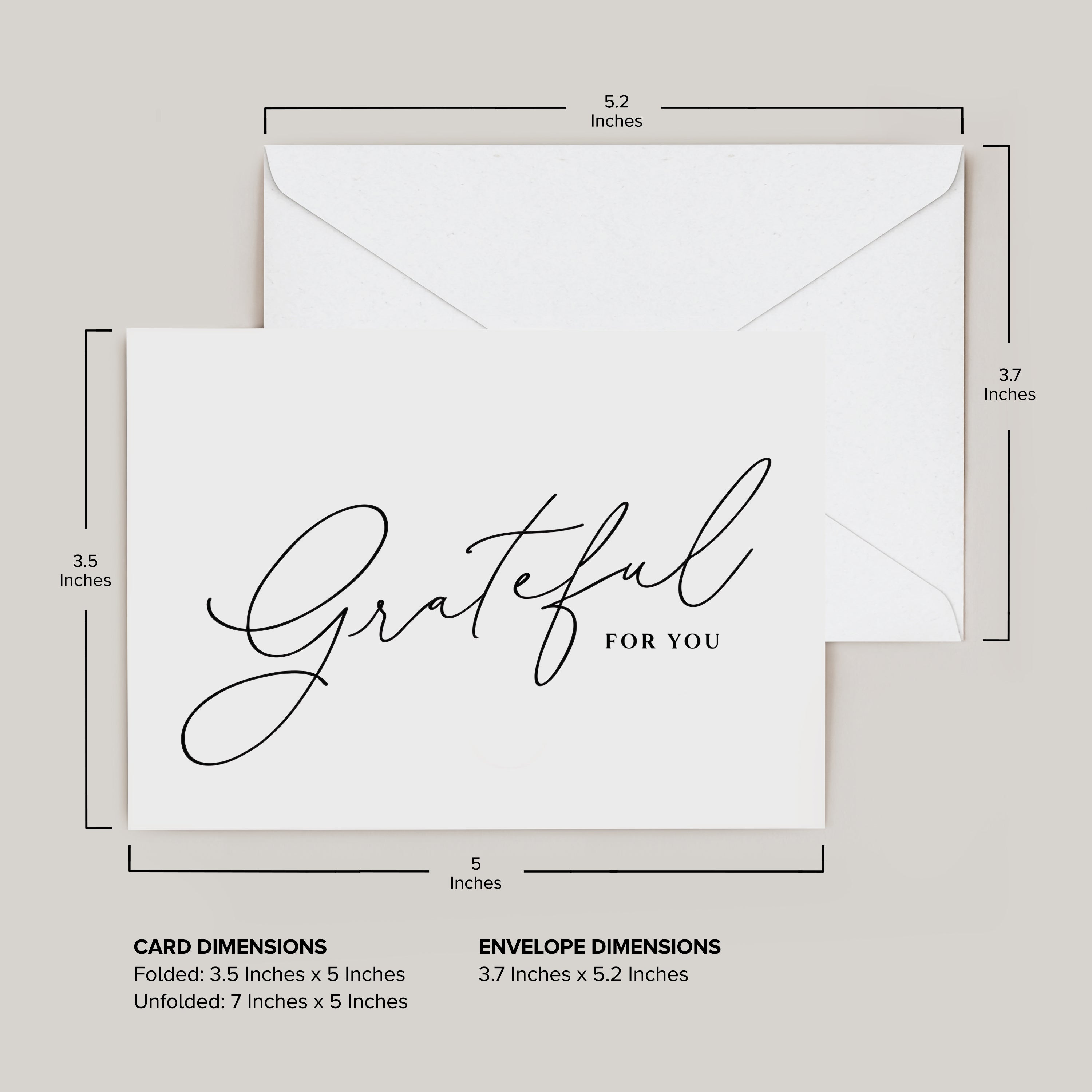 &quot;Grateful for You&quot; Folded Thank You Cards