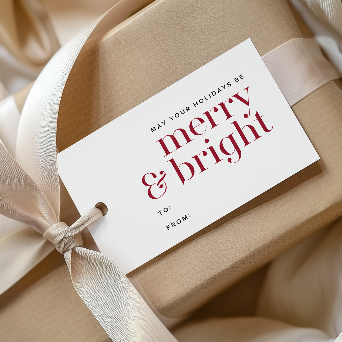 &quot;Merry &amp; Bright&quot; Holiday Gift Tags