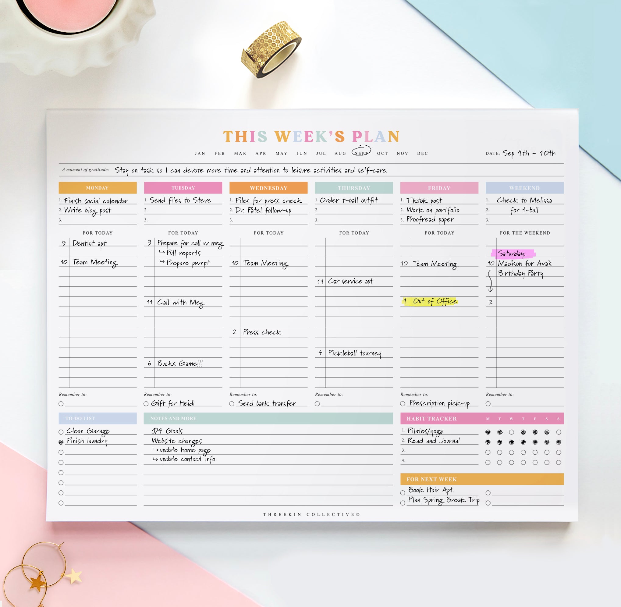 Joyous Affair Weekly Planner